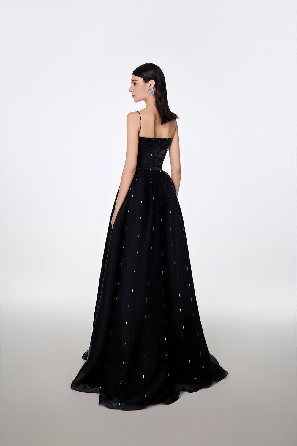 Camisole Wavy Chestline With Stone Embellishment - TRACY COUTURE